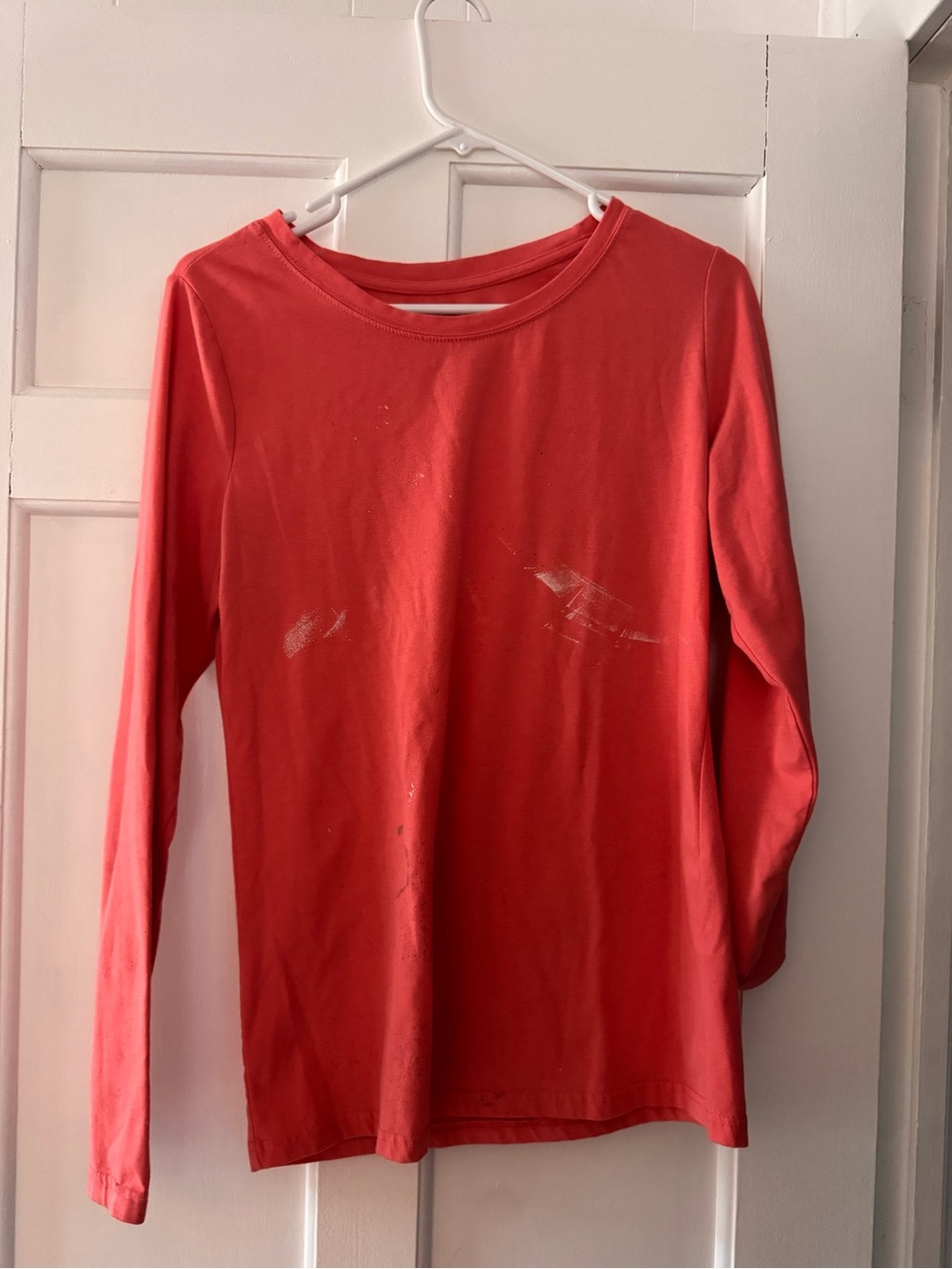 Kids Long-Sleeve Crewneck Top - Coral Red